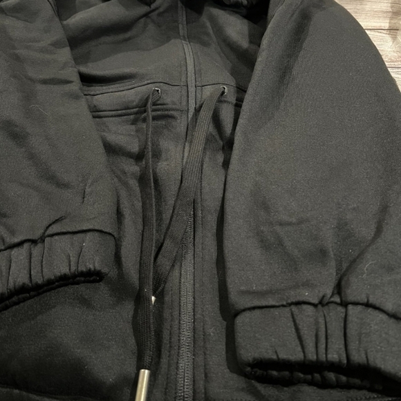 Nwot Black Mock Neck Full Zip Fleece Sweatshirt Jacket Large - Picture 8 of 9